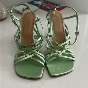 Dries Van Noten Green Strappy Heels